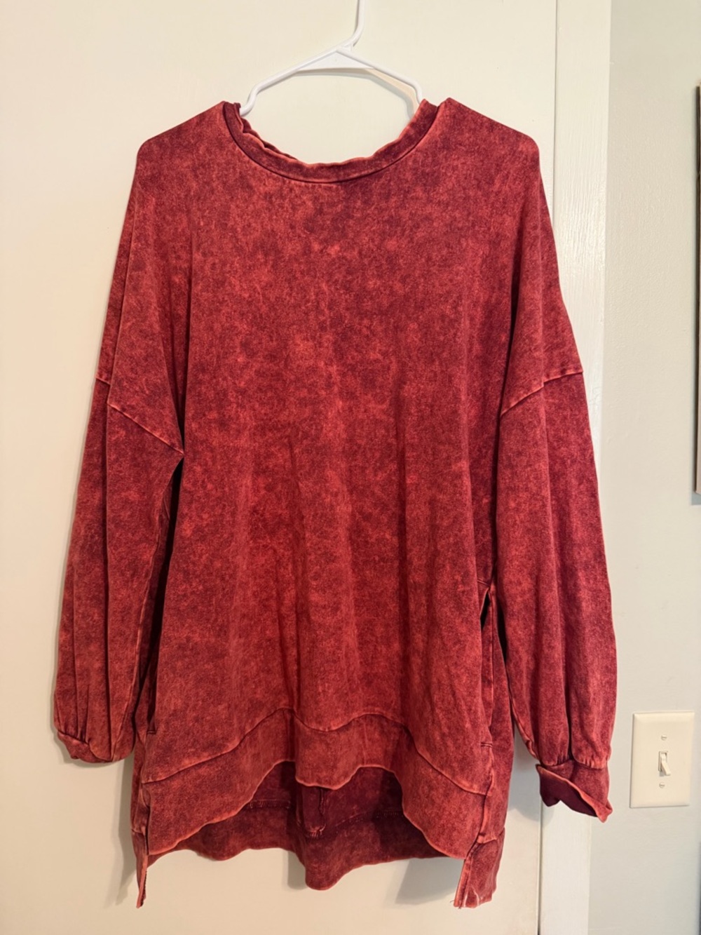 Red Long Sleeve Top